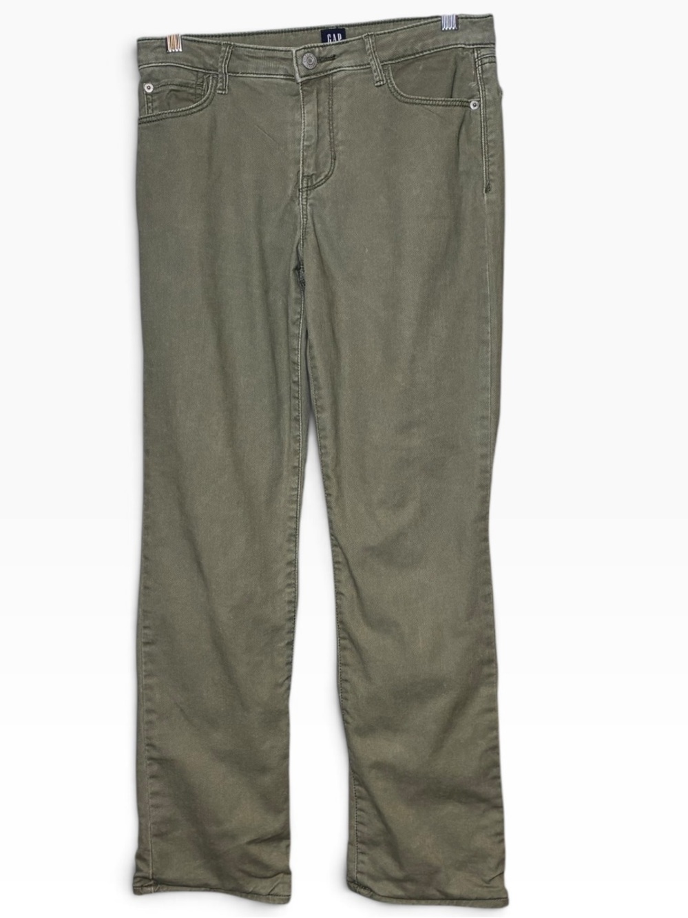 Gap for Good Olive Green Leopard Flannel Lining Regular Stretch Straight Jean